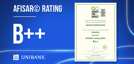 Unibank Receives B++ Sustainability Alignment Rating from Agents for Impact GmbH