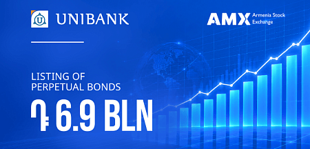 Unibank’s AMD 6.9 billion Perpetual Bonds Listed on the Armenia Securities Exchange