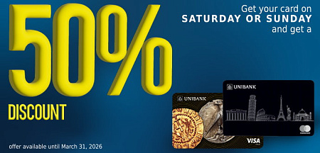 Unibank Offers 50% Discount on Cards During Weekends